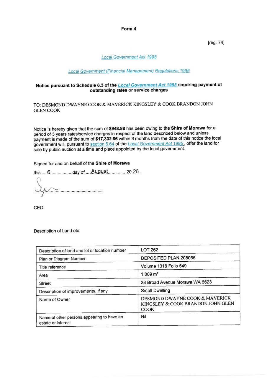Form 4 - 23 Broad Avenue