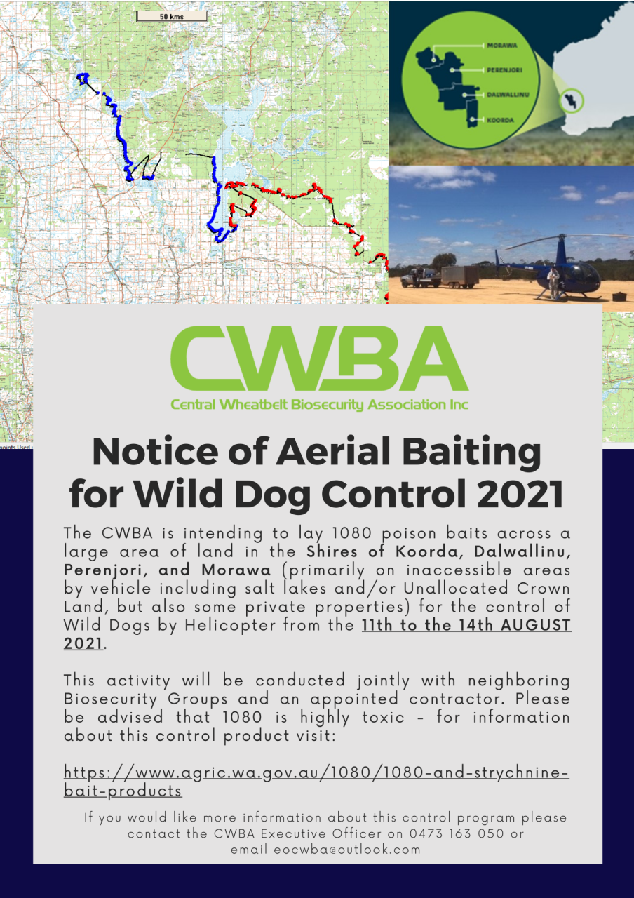 Notice of Aerial Baiting for Wild Dog Control
